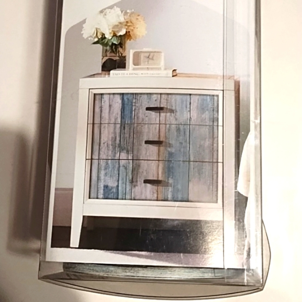 Rustic Blue/Tan Print Peel& Stick Wall Paper - Picture 6 of 8